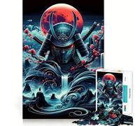 Rompecabezas difícil Samurai Blood Moon para Adultos, 1000 Piezas, Juguete de lógica Fina, diversión Tranquila, Bordes limpios, Regalo considerado (38x26cm)