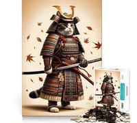 Rompecabezas difícil Samurai Cat Standoff para Adultos, 1000 Piezas, Juguete Intelectual, Tiempo Acogedor, Corte de Calidad, (38x26cm)