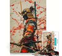 Rompecabezas difícil Samurai Cherry Blossom para Adultos, 1000 Piezas, Juego de Habilidad, Tiempo en Familia, Arte de Corte preciso, Coleccionable (50x75cm)