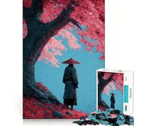 Rompecabezas difícil Samurai Cherry Blossom para Adultos, 1000 Piezas, Recall Boost Quiet Calm Smooth Cut Classic Gift (50x75cm)