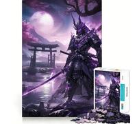 Rompecabezas difícil Samurái en la Puerta Torii para Adultos, 1000 Piezas, Juguete Intelectual, Tiempo Acogedor, Corte de Calidad, (38x52cm)