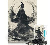 Rompecabezas difícil Samurai Ink Splash para Adultos, 1000 Piezas, Juguete Intelectual, Tiempo Acogedor, Corte de Calidad, (50x75cm)