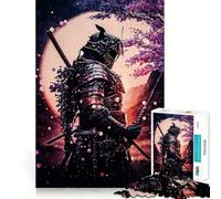 Rompecabezas difícil Samurai Japan Neon Cherry para Adultos, 1000 Piezas, Juego de Habilidad, Tiempo en Familia, Arte de Corte preciso, Coleccionable (38x52cm)