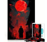Rompecabezas difícil Samurai Moon Japan para Adultos, 1000 Piezas, Juguete de lógica Fina, diversión Tranquila, Bordes limpios, Regalo considerado (38x26cm)