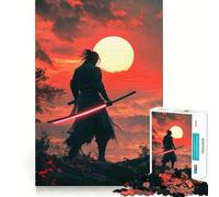 Rompecabezas difícil Samurai Sunset para Adultos, 1000 Piezas, Juguete Intelectual, Tiempo Acogedor, Corte de Calidad, (38x26cm)
