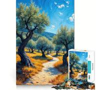 Rompecabezas difícil Sendero del Olivo para Adultos, 1000 Piezas, estimula la Memoria, Juego Relajante, Corte Premium, (38x52cm)