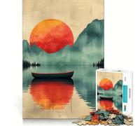 Rompecabezas difícil Serenidad en el Lago al Atardecer para Adultos, 1000 Piezas, Juguete de lógica, vínculo Familiar, Corte de precisión, cálida Sorpresa 38x26cm
