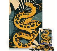 Rompecabezas difícil Serpiente Amarilla Entre Hojas para Adultos 1000 Piezas Mejora la Memoria Tiempo Bien invertido Bordes limpios (38x52cm)