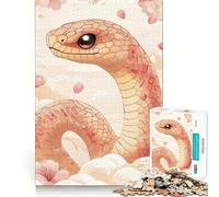 Rompecabezas difícil Serpiente Entre Flores de Cerezo para Adultos 1000 Piezas Juguete de Desafío Mental Juguete de Ocio Suave Corte Preciso Regalo Memorable (50x75cm)