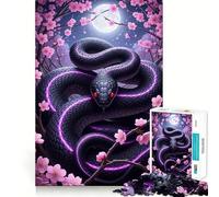 Rompecabezas difícil Serpiente Luz y Flores para Adultos 1000 Piezas Juguete de lógica Pura Actividad en casa Corte Limpio Regalo Encantador (50x75cm)