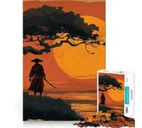 Rompecabezas difícil Silueta de Samurai al Atardecer para Adultos 1000 Piezas Juguete Intelectual Tiempo Acogedor Corte de Calidad (50x75cm)