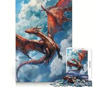 Rompecabezas difícil Skyborne Dragon para Adultos, 1000 Piezas, Juguete de lógica, vínculo Familiar, Corte de precisión, cálida Sorpresa 38x26cm