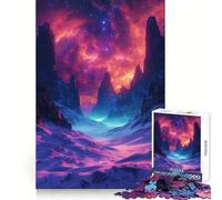 Rompecabezas difícil Space Neon Galactic Desert para Adultos, 1000 Piezas, Pure Logic Toy, Actividad para el hogar, Corte Limpio, Regalo Encantador (50x75cm)