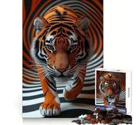 Rompecabezas difícil Spiral Tiger para Adultos, 1000 Piezas, Juguete Inteligente, Divertido y Casual, Corte preciso, Regalo artístico 38x52cm