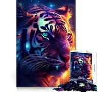 Rompecabezas difícil Tiger Head Space Flames para Adultos, 1000 Piezas, Juguete Inteligente, diversión Casual, Corte preciso, Regalo artístico 50x75cm