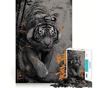 Rompecabezas difícil Tiger in Bamboo Forest para Adultos, 1000 Piezas, Juguete Inteligente, Divertido y Casual, Corte preciso, Regalo artístico 50x75cm
