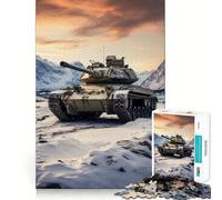 Rompecabezas difícil Tiger Panzer en la Nieve para Adultos, 1000 Piezas, Boost Recall Calm Escape Tight Edge, 38x26cm