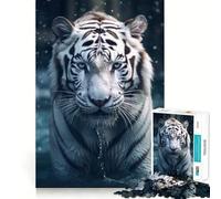 Rompecabezas difícil Tigre de Nieve para Adultos, 1000 Piezas, Juguete Que desafía la Mente, Entretenimiento Suave, Corte preciso, Regalo Memorable (38x26cm)