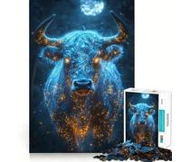 Rompecabezas difícil Toro Místico para Adultos, 1000 Piezas, Think Toy, diversión Tranquila, Corte Limpio, Pieza de Arte Fino (38x52cm)
