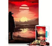 Rompecabezas difícil Vaquero Rojo en el Desierto para Adultos, 1000 Piezas, desafío Mental, Juguete de Ocio Suave, Corte preciso, Regalo Memorable (38x26cm)