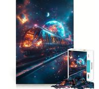 Rompecabezas difícil Viaje en Tren Espacial para Adultos, 1000 Piezas, Juguete Inteligente, diversión Casual, Corte preciso, Regalo artístico 50x75cm
