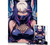 Rompecabezas difícil Wolfgirl City Ninja para Adultos, 1000 Piezas, Mejora la concentración, Actividad Relajante, Corte Suave, Regalo de Invierno (38x52cm)