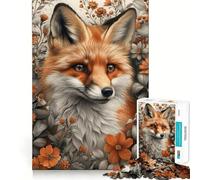 Rompecabezas difícil Zorro Rojo en Bosque primaveral para Adultos 1000 Piezas Juguete Que desafía la Mente Ocio Suave Corte preciso Regalo Memorable (38x52cm)