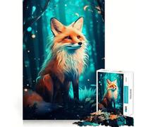 Rompecabezas difícil Zorro Rojo en el Bosque para Adultos 1000 Piezas Juguete de lógica Pura Actividad en casa Corte Limpio Regalo Encantador (50x75cm)