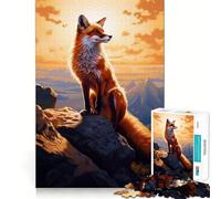 Rompecabezas difícil Zorro Rojo en el Bosque para Adultos 1000 Piezas Mejora la Memoria Relaja la Mente Bordes Afilados Regalo Elegante (50x75cm)