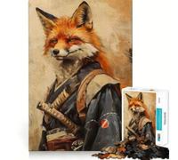 Rompecabezas difícil Zorro Samurai para Adultos, 1000 Piezas, Juguete Intelectual, Tiempo Acogedor, Corte de Calidad, (50x75cm)
