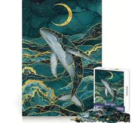 Rompecabezas Digital Ballena bajo la Luna para Adolescentes, 1000 Piezas, fácil de Recordar, Ideal para Actividades de Ocio, Corte Impecable, (50x75cm)