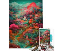 Rompecabezas Digital Colorido de 1000 Piezas para Adolescentes Arte japonés Rompecabezas para Adultos Juego Interactivo decoración de Pared cumpleaños y Navidad (tamaño 50x75cm)