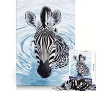 Rompecabezas Digital de 1000 Piezas con diseño de Cebra en el Agua Ideal para Adolescentes Desarrolla tu Cerebro, relájate, límpialo fácilmente y únelo Navidad (50x75cm)