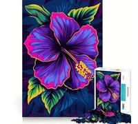 Rompecabezas Digital de 1000 Piezas con diseño de Flor de Hibisco Vibrante Juguete Que desafía la Mente Troquelado de Alta precisión Un Reto Divertido para Pasar el Tiempo (38x52cm)