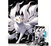 Rompecabezas Digital de 1000 Piezas con diseño de Zorro de Nueve Colas para Adolescentes Rompecabezas con Efecto de Memoria, luz Relajante y diseño de Imagen (38x52cm)