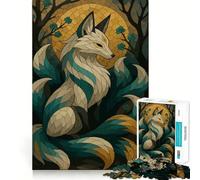 Rompecabezas Digital de 1000 Piezas con diseño de Zorro de Nueve Colas para Adultos Juego Inteligente de Rompecabezas Divertido Montaje de imágenes Regalo de Temporada (38x26cm)