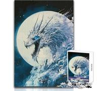 Rompecabezas Digital de 1000 Piezas de Icy Dragon Moon para Adultos, Ideal para Resolver Problemas creativos, un Regalo Memorable y conmovedor 38x26cm