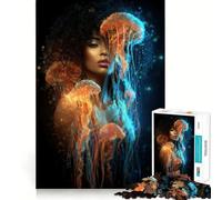 Rompecabezas Digital de 1000 Piezas Mujer con Medusas para Adultos Diversión para Entrenar la Mente Componentes Resistentes y de Corte Limpio Actividad Relajante para desconectar (50x75cm)