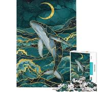 Rompecabezas Digital de 1000 Piezas para Adultos Ballena bajo la Luna Juegos relajantes difíciles Ideales para cumpleaños (tamaño 50x75cm)
