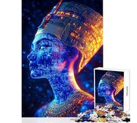 Rompecabezas Digital de 1000 Piezas para Adultos Reina Nefertiti Juego de ingenio decoración de Pared Juguetes para el hogar para Fortalecer el Amor Entre Parejas (38x26cm)