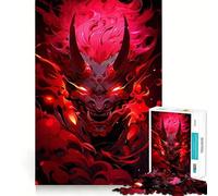 Rompecabezas Digital de Arte de Demonio Oni Rojo para Adolescentes, 1000 Piezas, Mejora la Memoria, Momentos de Serenidad, Corte Premium, Regalo de cumpleaños (38x26cm)