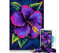 Rompecabezas Digital de Arte de Flor de Hibisco Vibrante,1000 Piezas,Entrenamiento Mental,Divertido,de Corte Limpio,componentes Resistentes,Entretenimiento cautivador para Interiores acogedores