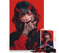 Rompecabezas Digital de Arte de la Niña Diablo Roja para Adultos, 1000 Piezas, Juego Inteligente, patrón Tranquilo y Relajante, Regalo increíble (38x26cm)