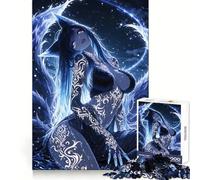 Rompecabezas Digital de Arte de la Niña Zorro de Nueve Colas, 1000 Piezas para Adolescentes, Juguete cognitivo, pasatiempo Relajante, Borde Premium, Lista de Deseos de Santa Claus (38x26cm)