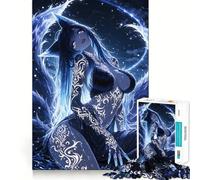 Rompecabezas Digital de Arte de la Niña Zorro de Nueve Colas, 1000 Piezas para Adolescentes, Juguete cognitivo, pasatiempo Relajante, Borde Premium, Lista de Deseos de Santa Claus (38x26cm)