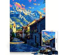 Rompecabezas Digital de Arte de Paisaje de Pueblo de montaña para Adultos, 1000 Piezas, Juguete Intelectual, diversión Tranquila, Corte preciso, Lista de Deseos de Santa Claus (50x75cm)