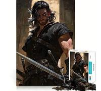 Rompecabezas Digital de Guerrero con Espadas para Adolescentes 1000 Piezas Juego para estimular la Mente Montaje Firme y Seguro Actividad para Fortalecer los Lazos Familiares (38x52cm)