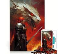 Rompecabezas Digital de Guerrero y Lobo para Adultos 1000 Piezas Juego de Memoria Cerebral Corte láser para un Ajuste Perfecto aliviar el estrés (50x75cm)