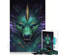 Rompecabezas Digital de Unicornio y Lobo para Adolescentes,1000 Piezas,Divertido y Estimulante,con componentes Resistentes y de Corte Limpio,una Actividad entrañable para Compartir (38x26cm)