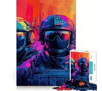 Rompecabezas Digital del Equipo SWAT de 1000 Piezas para Adultos, Juguete de lógica Fuerte, Alivio de la ansiedad, Borde Transparente, Regalo para Festivales 38x52cm